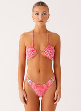 Saint Lucia Bikini Top - Pink Check